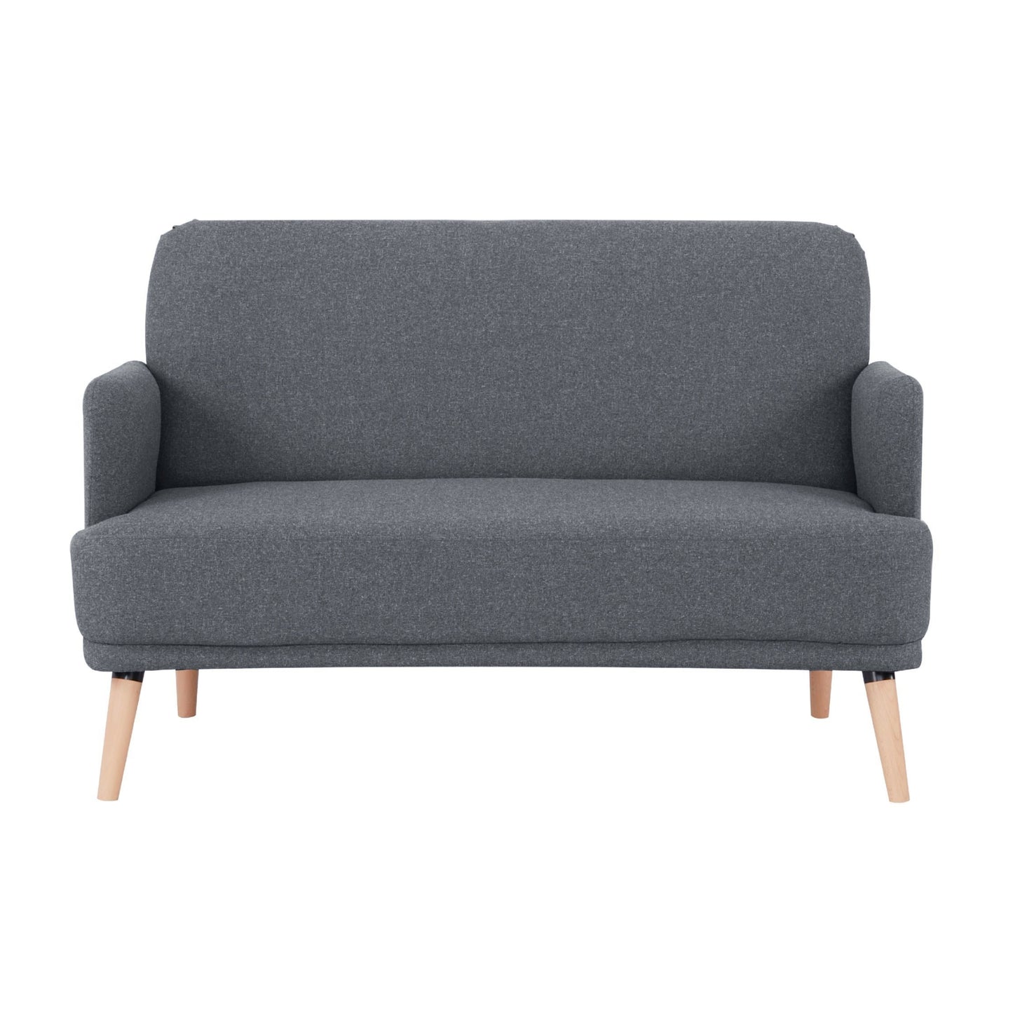 Brianna 2 Seater Sofa Fabric Uplholstered Lounge Couch - Dark Grey - Cosy Abode
