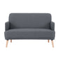 Brianna 2 Seater Sofa Fabric Uplholstered Lounge Couch - Dark Grey - Cosy Abode