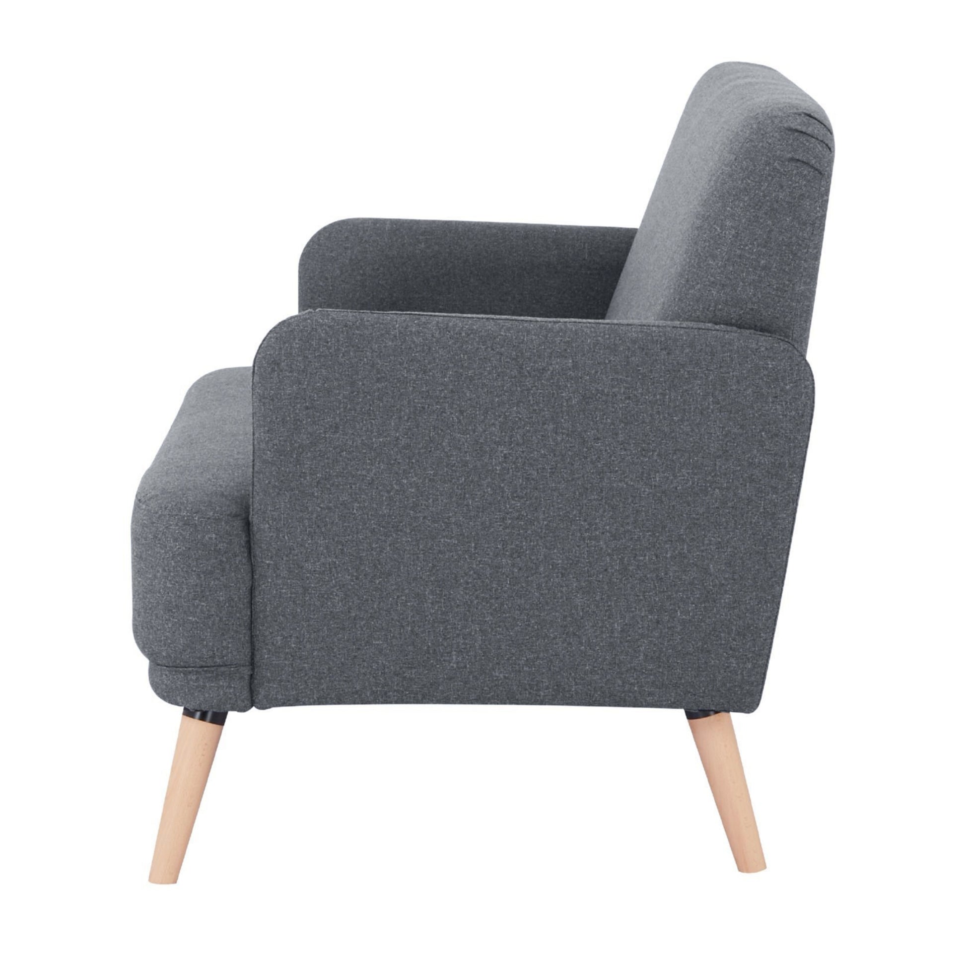 Brianna 2 Seater Sofa Fabric Uplholstered Lounge Couch - Dark Grey - Cosy Abode