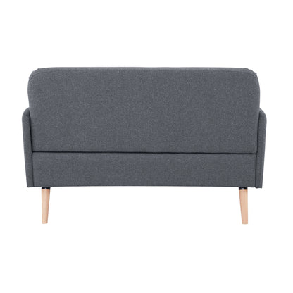 Brianna 2 Seater Sofa Fabric Uplholstered Lounge Couch - Dark Grey - Cosy Abode