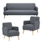 Brianna 3 + 1 + 1 Seater Sofa Fabric Uplholstered Lounge Couch - Dark Grey - Cosy Abode