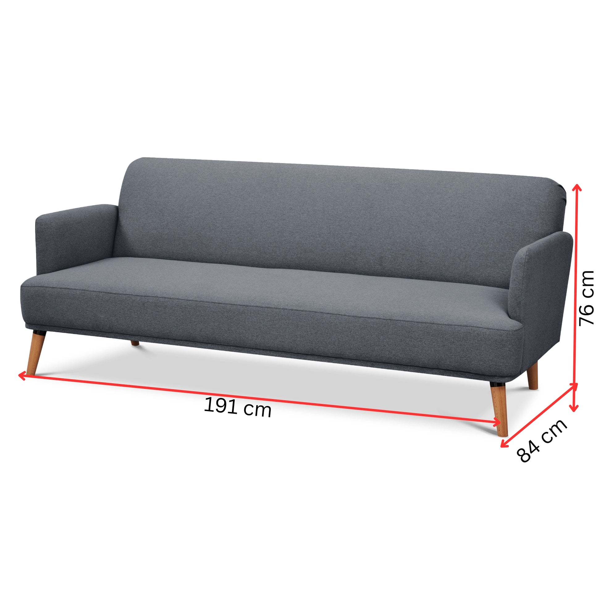 Brianna 3 + 1 + 1 Seater Sofa Fabric Uplholstered Lounge Couch - Dark Grey - Cosy Abode