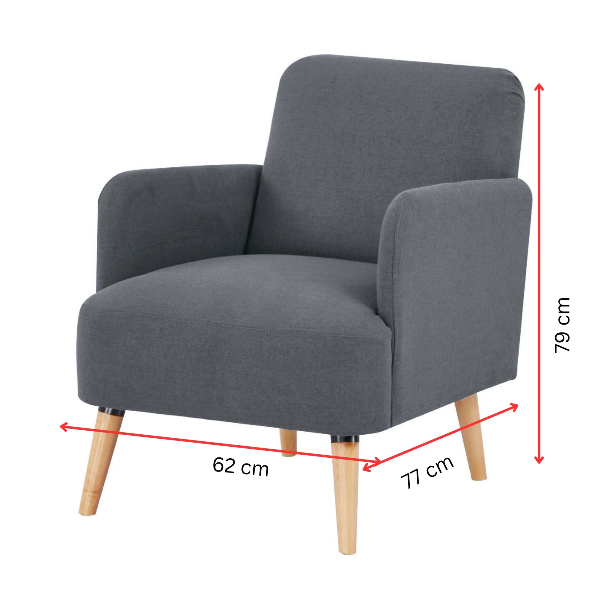 Brianna 3 + 1 Seater Sofa Fabric Uplholstered Lounge Couch - Dark Grey - Cosy Abode