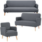 Brianna 3 + 2 + 1 Seater Sofa Fabric Uplholstered Lounge Couch - Dark Grey - Cosy Abode