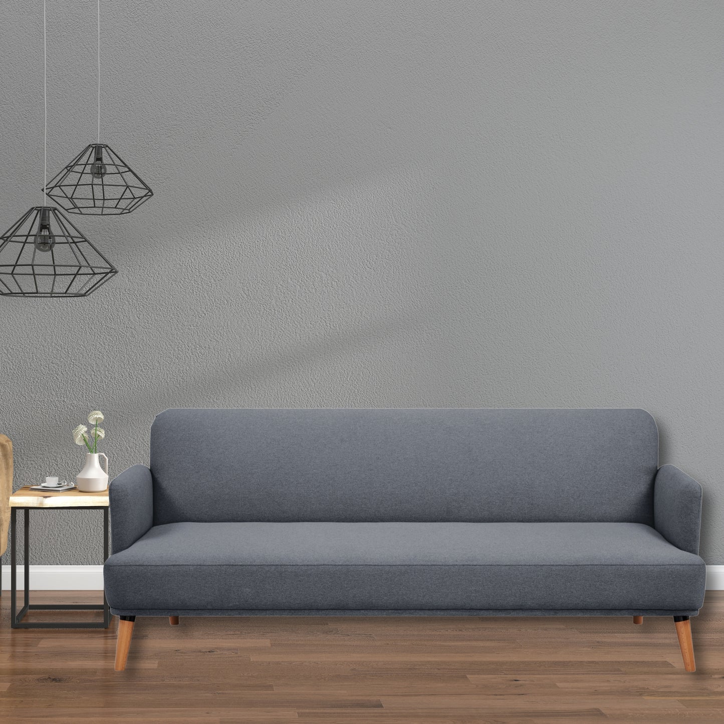 Brianna 3 + 2 + 1 Seater Sofa Fabric Uplholstered Lounge Couch - Dark Grey - Cosy Abode