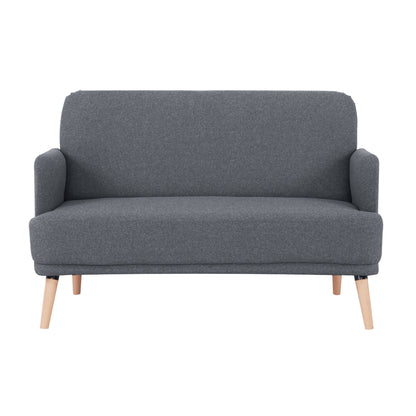 Brianna 3 + 2 Seater Sofa Fabric Uplholstered Lounge Couch - Dark Grey - Cosy Abode