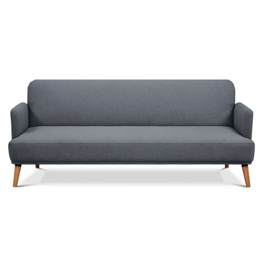 Brianna 3 Seater Sofa Bed Fabric Uplholstered Lounge Couch - Dark Grey - Cosy Abode