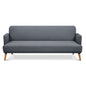Brianna 3 Seater Sofa Bed Fabric Uplholstered Lounge Couch - Dark Grey - Cosy Abode