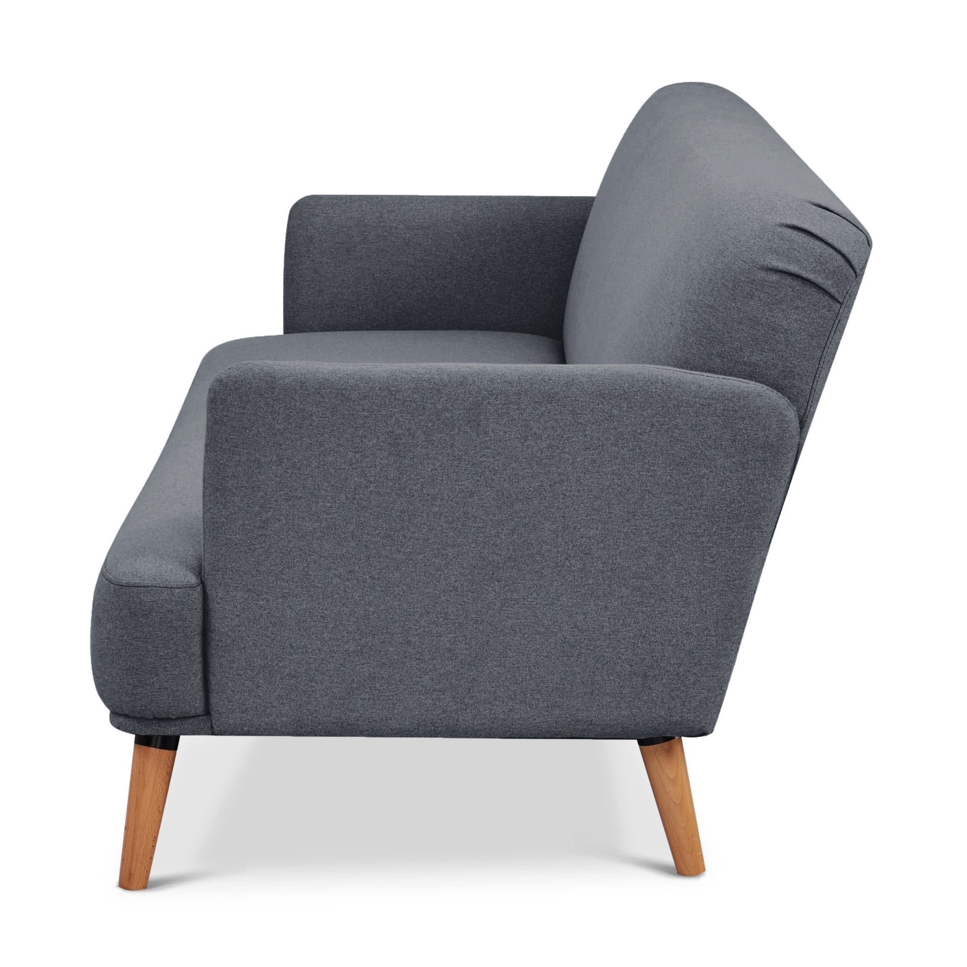 Brianna 3 Seater Sofa Bed Fabric Uplholstered Lounge Couch - Dark Grey - Cosy Abode