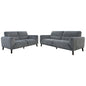 Monarch 2pc 2 + 3 Seater Sofa Set Fabric Uplholstered Lounge Couch - Charcoal - Cosy Abode