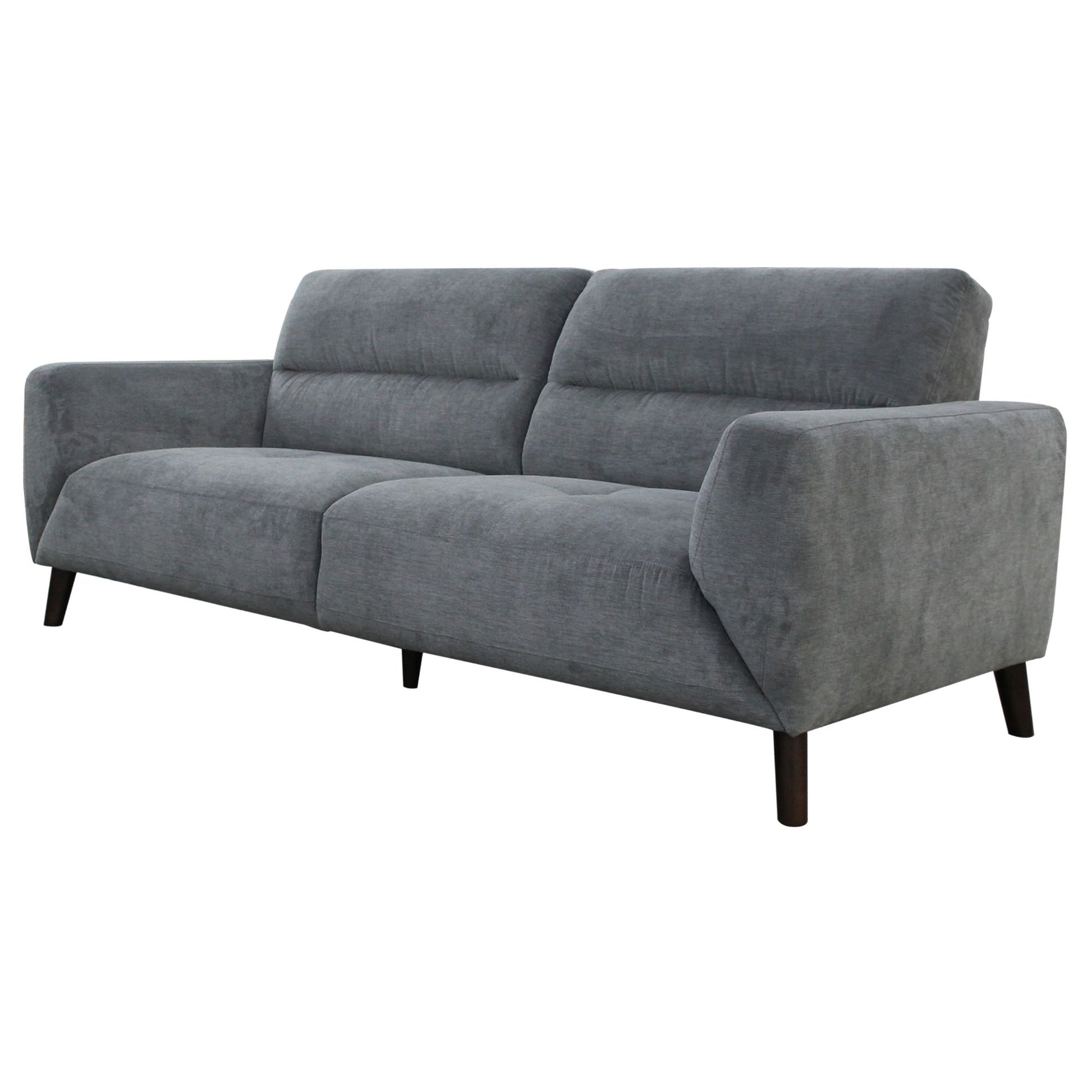 Monarch 2pc 2 + 3 Seater Sofa Set Fabric Uplholstered Lounge Couch - Charcoal - Cosy Abode
