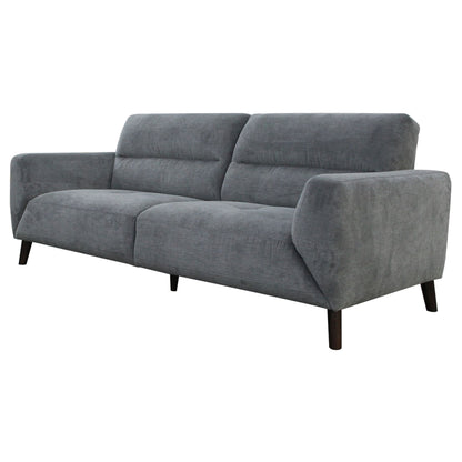 Monarch 2pc 2 + 3 Seater Sofa Set Fabric Uplholstered Lounge Couch - Charcoal - Cosy Abode