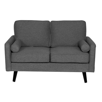 Lexi 2 Seater Sofa Fabric Uplholstered Lounge Couch - Dark Grey - Cosy Abode