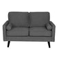 Lexi 2 Seater Sofa Fabric Uplholstered Lounge Couch - Dark Grey - Cosy Abode