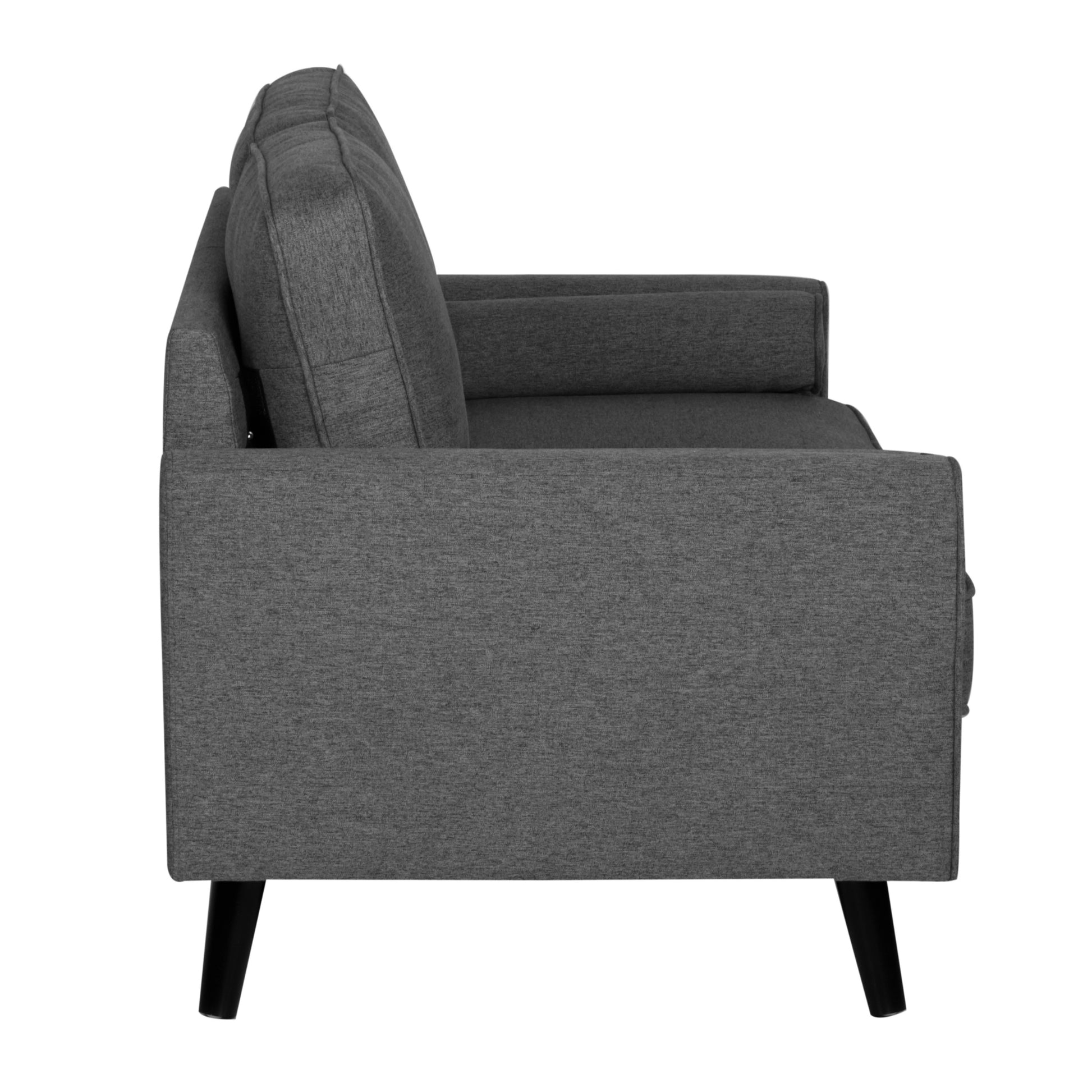 Lexi 2 Seater Sofa Fabric Uplholstered Lounge Couch - Dark Grey - Cosy Abode
