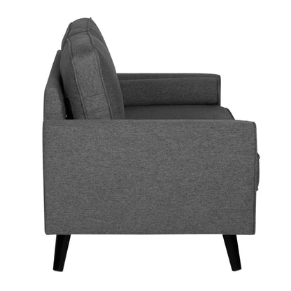Lexi 2 Seater Sofa Fabric Uplholstered Lounge Couch - Dark Grey - Cosy Abode