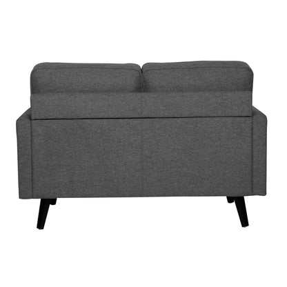 Lexi 2 Seater Sofa Fabric Uplholstered Lounge Couch - Dark Grey - Cosy Abode