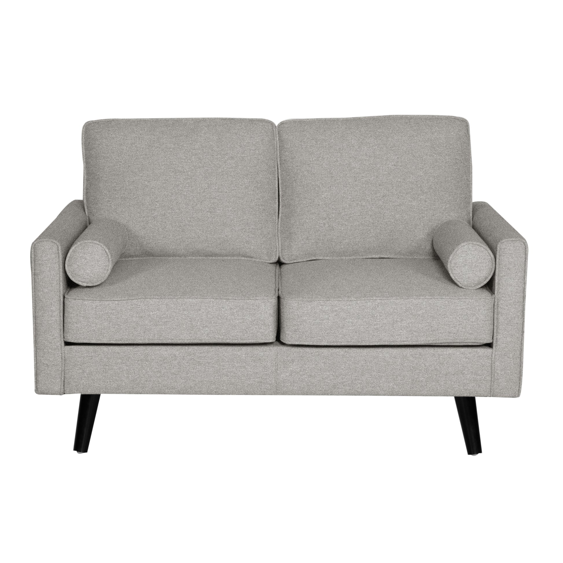Lexi 2 Seater Sofa Fabric Uplholstered Lounge Couch - Light Grey - Cosy Abode