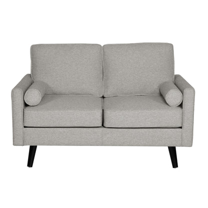 Lexi 2 Seater Sofa Fabric Uplholstered Lounge Couch - Light Grey - Cosy Abode