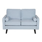Lexi 2 Seater Sofa Fabric Uplholstered Lounge Couch - Light Blue - Cosy Abode