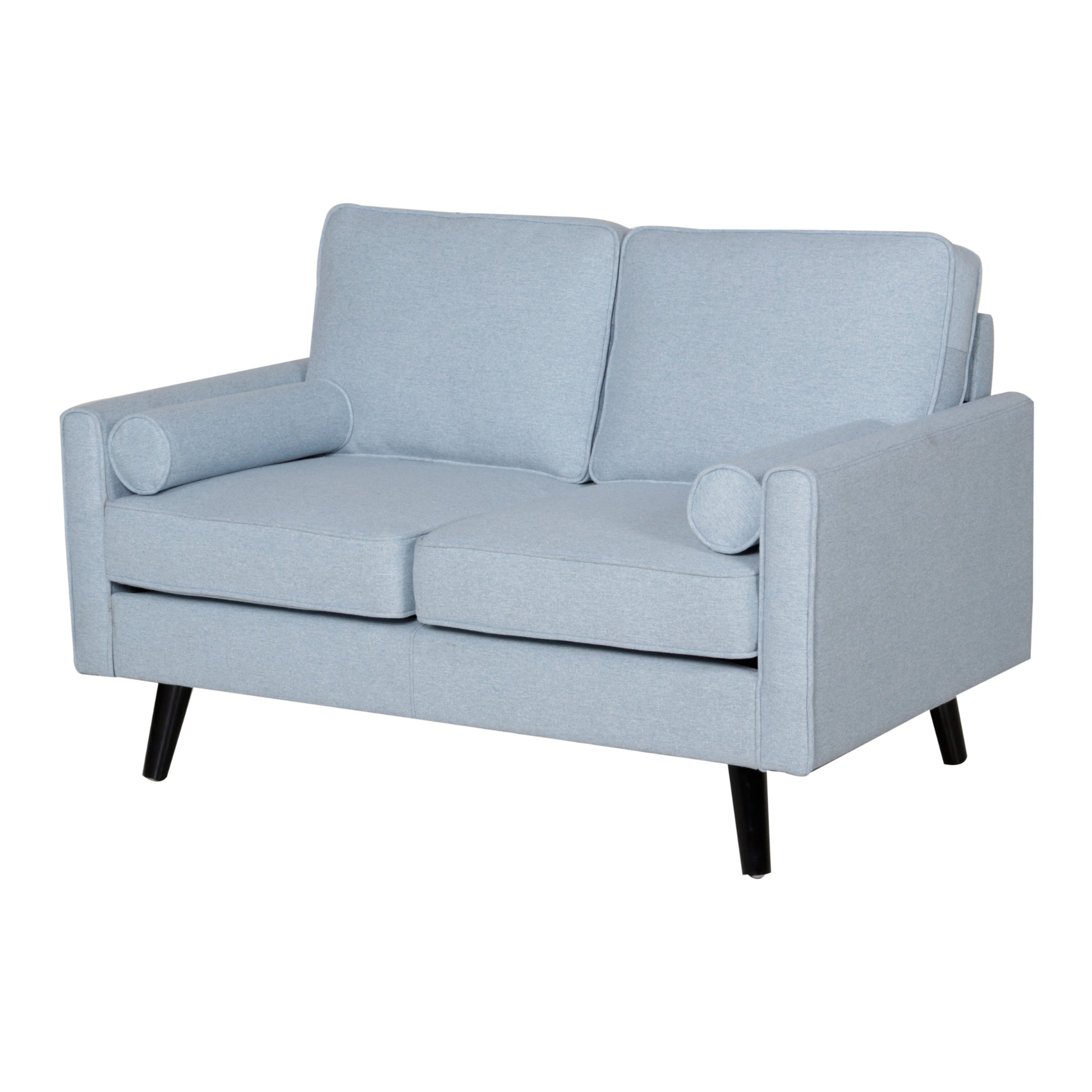 Lexi 2 Seater Sofa Fabric Uplholstered Lounge Couch - Light Blue - Cosy Abode
