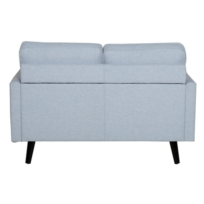 Lexi 2 Seater Sofa Fabric Uplholstered Lounge Couch - Light Blue - Cosy Abode