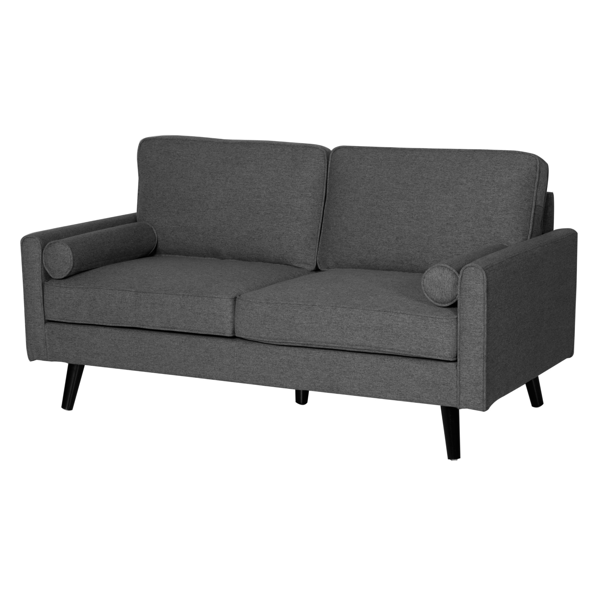 Lexi 2.5 Seater Sofa Fabric Uplholstered Lounge Couch - Dark Grey - Cosy Abode
