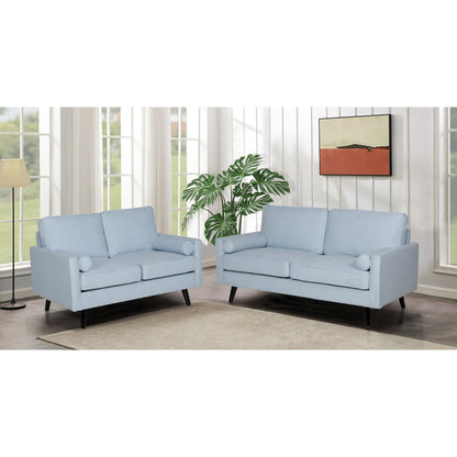 Lexi 2.5 Seater Sofa Fabric Uplholstered Lounge Couch - Light Blue - Cosy Abode