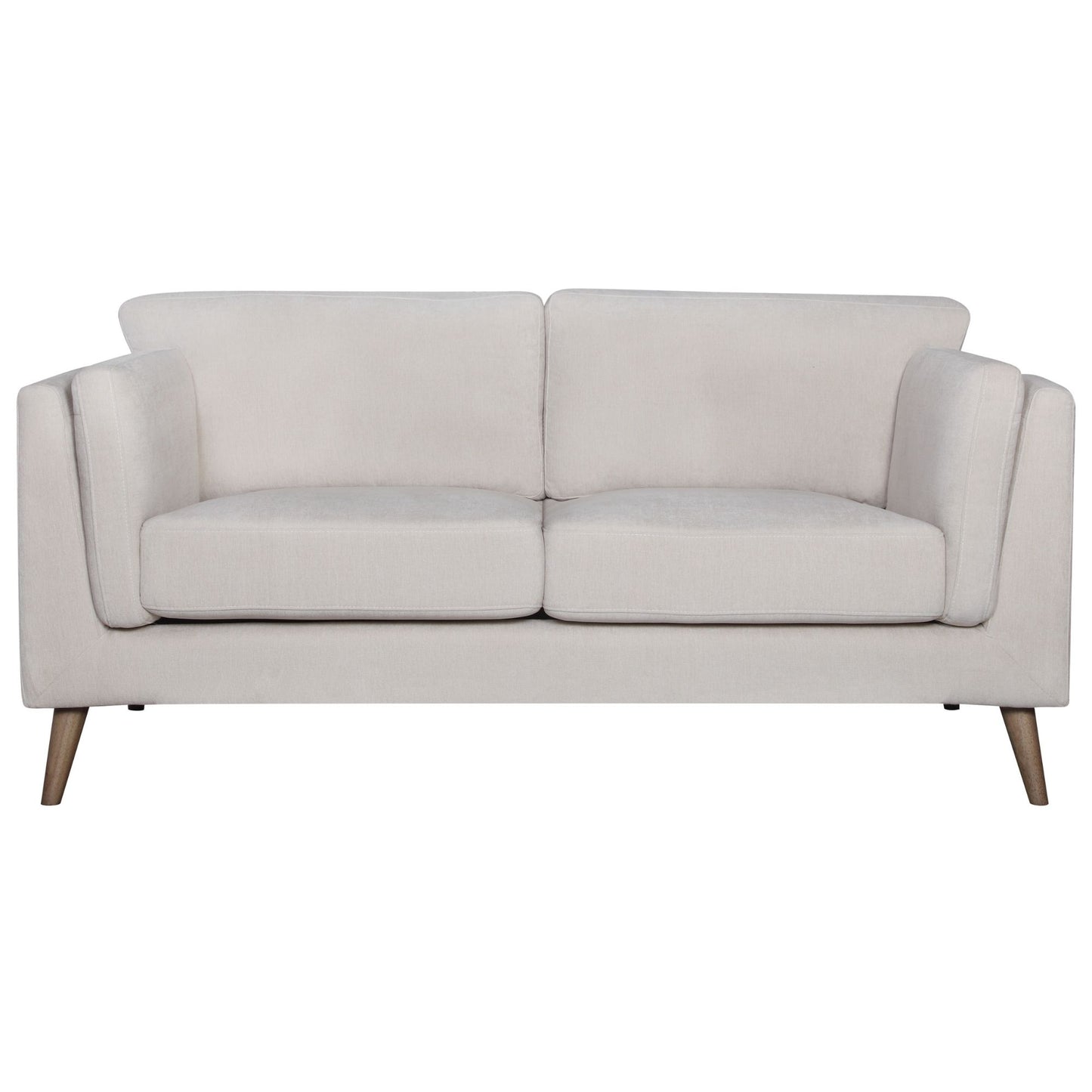 Nooa 2 Seater Sofa Fabric Uplholstered Lounge Couch - Stone - Cosy Abode