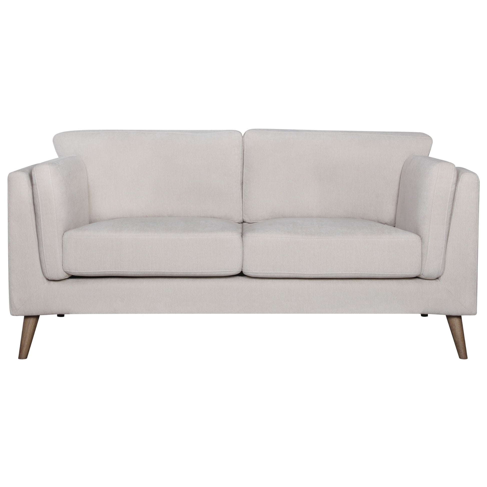 Nooa 2 Seater Sofa Fabric Uplholstered Lounge Couch - Stone - Cosy Abode