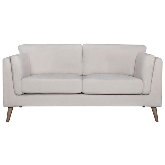 Nooa 2 Seater Sofa Fabric Uplholstered Lounge Couch - Stone - Cosy Abode