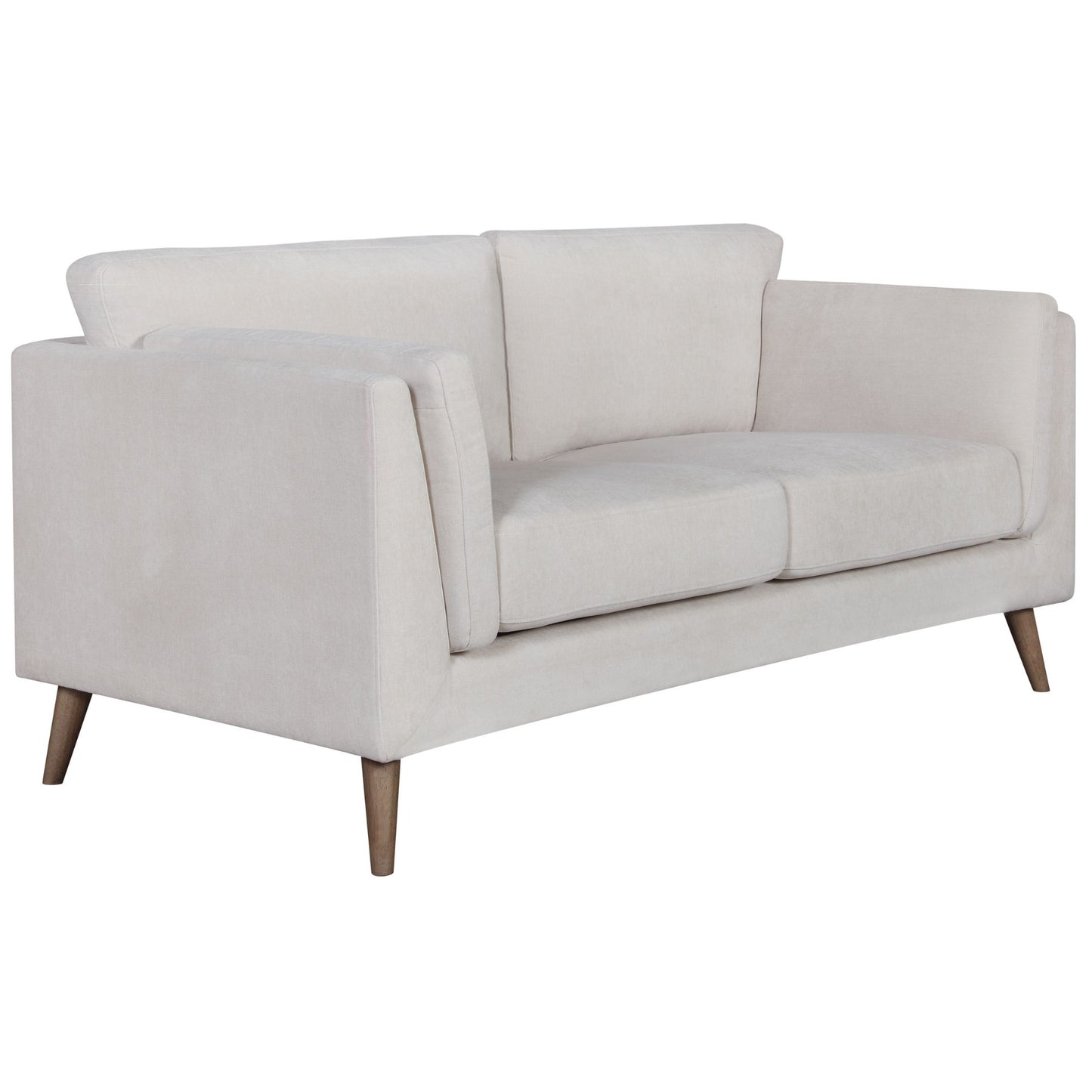 Nooa 2 Seater Sofa Fabric Uplholstered Lounge Couch - Stone - Cosy Abode