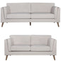 Nooa 2 + 3 Seater Sofa Set Fabric Uplholstered Lounge Couch - Stone - Cosy Abode