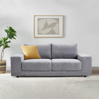 Eliana 3 Seater Sofa Fabric Uplholstered Lounge Couch - Fog - Cosy Abode