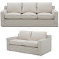 Plushy 2 + 3 Seater Sofa Set Fabric Uplholstered Lounge Couch - Stone - Cosy Abode