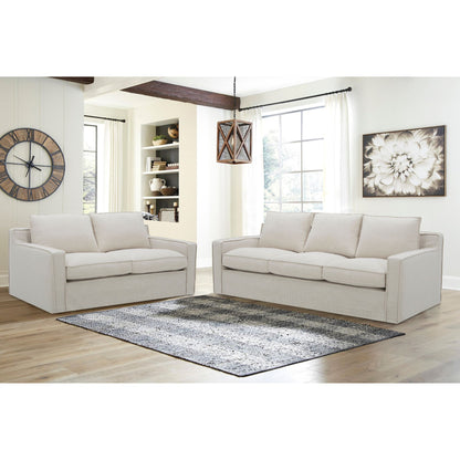 Plushy 2 + 3 Seater Sofa Set Fabric Uplholstered Lounge Couch - Stone - Cosy Abode
