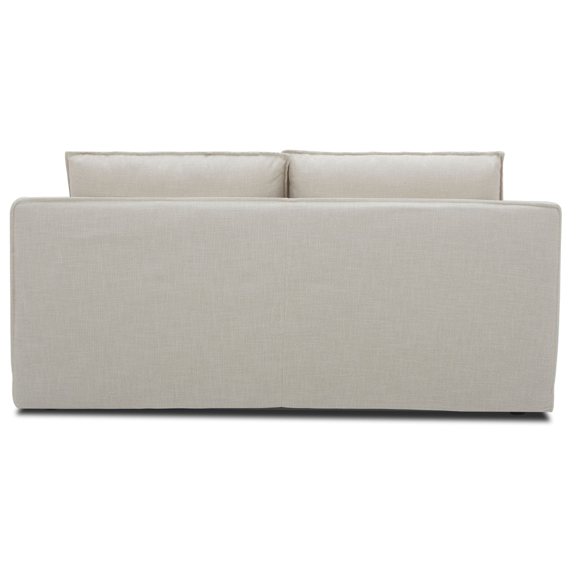 Plushy 2 Seater Sofa Fabric Uplholstered Lounge Couch - Stone - Cosy Abode