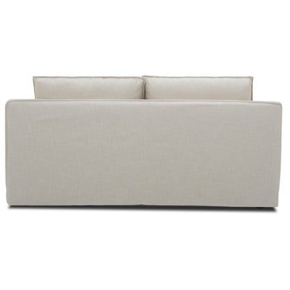 Plushy 2 Seater Sofa Fabric Uplholstered Lounge Couch - Stone - Cosy Abode