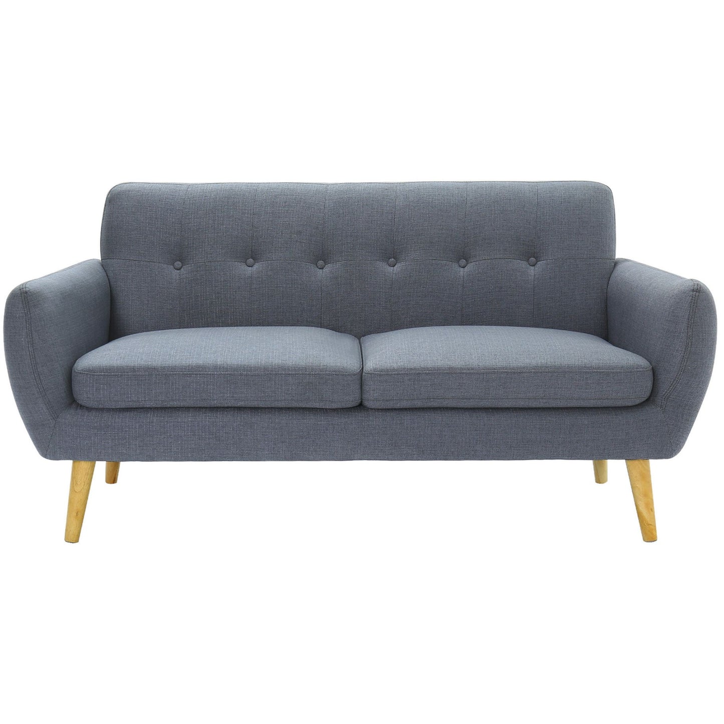 Dane 3 Seater Fabric Upholstered Sofa Lounge Couch - Dark Grey - Cosy Abode
