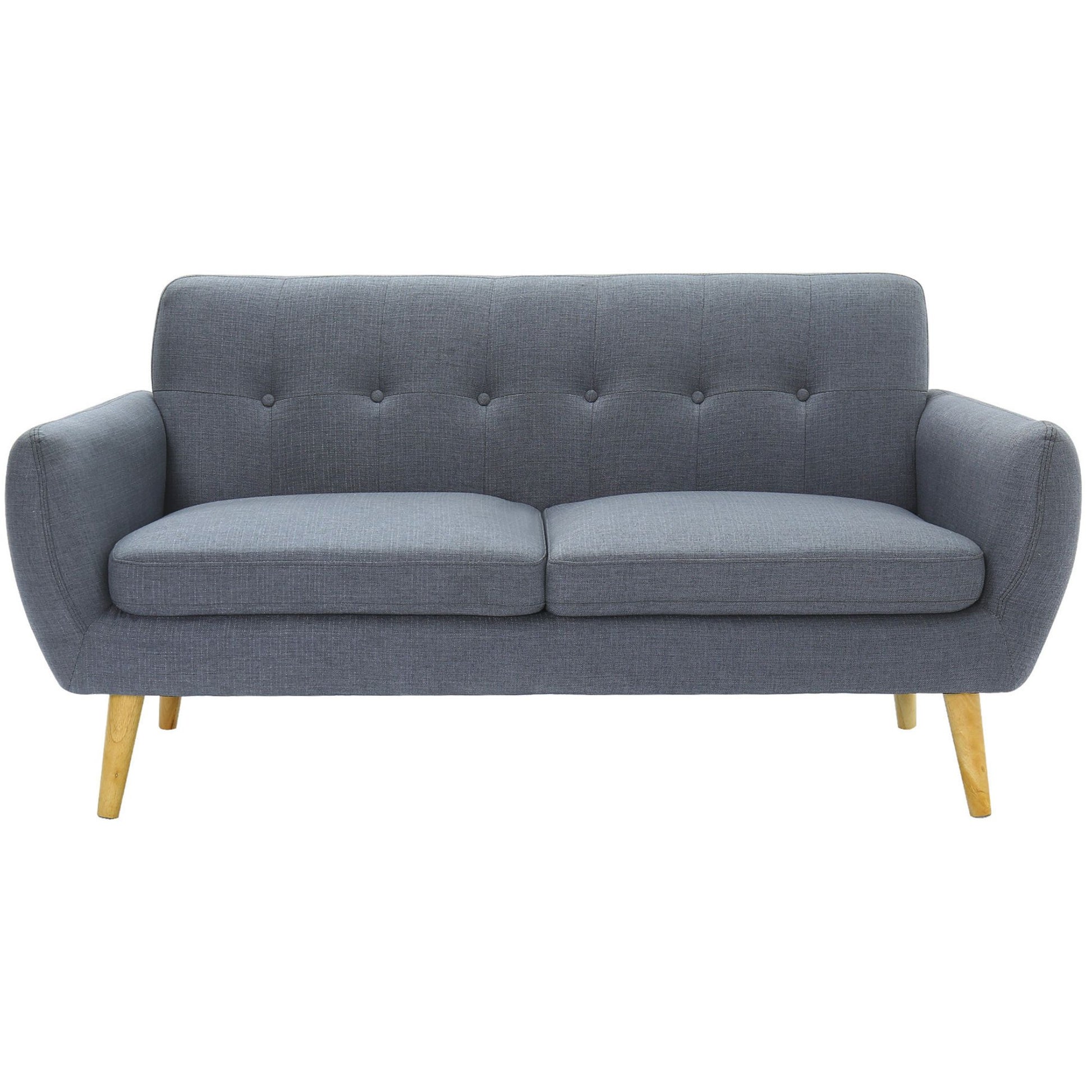 Dane 3 Seater Fabric Upholstered Sofa Lounge Couch - Dark Grey - Cosy Abode