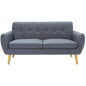 Dane 3 Seater Fabric Upholstered Sofa Lounge Couch - Dark Grey - Cosy Abode