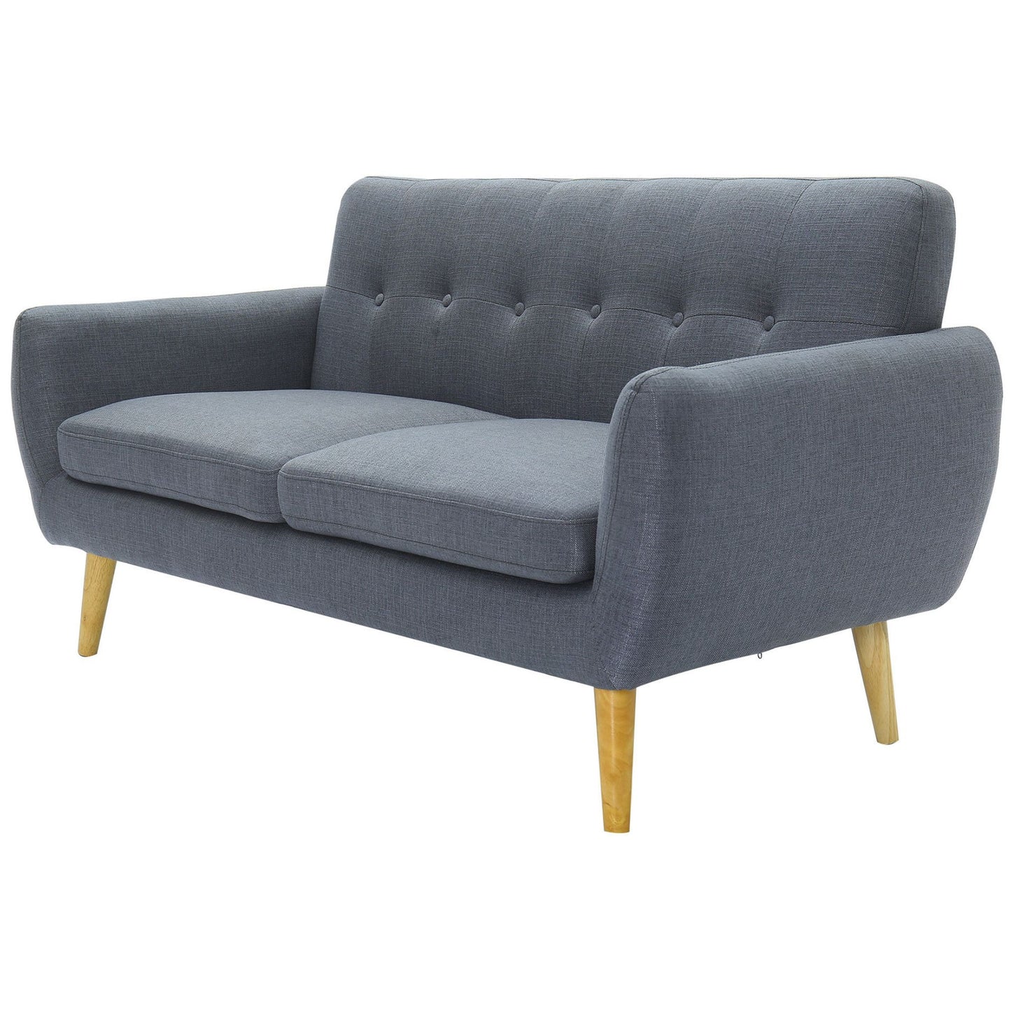 Dane 3 Seater Fabric Upholstered Sofa Lounge Couch - Dark Grey - Cosy Abode