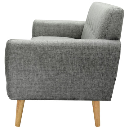 Dane 3 + 1 Seater Fabric Upholstered Sofa Armchair Lounge Couch - Mid Grey - Cosy Abode