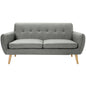 Dane 3 Seater Fabric Upholstered Sofa Lounge Couch - Mid Grey - Cosy Abode