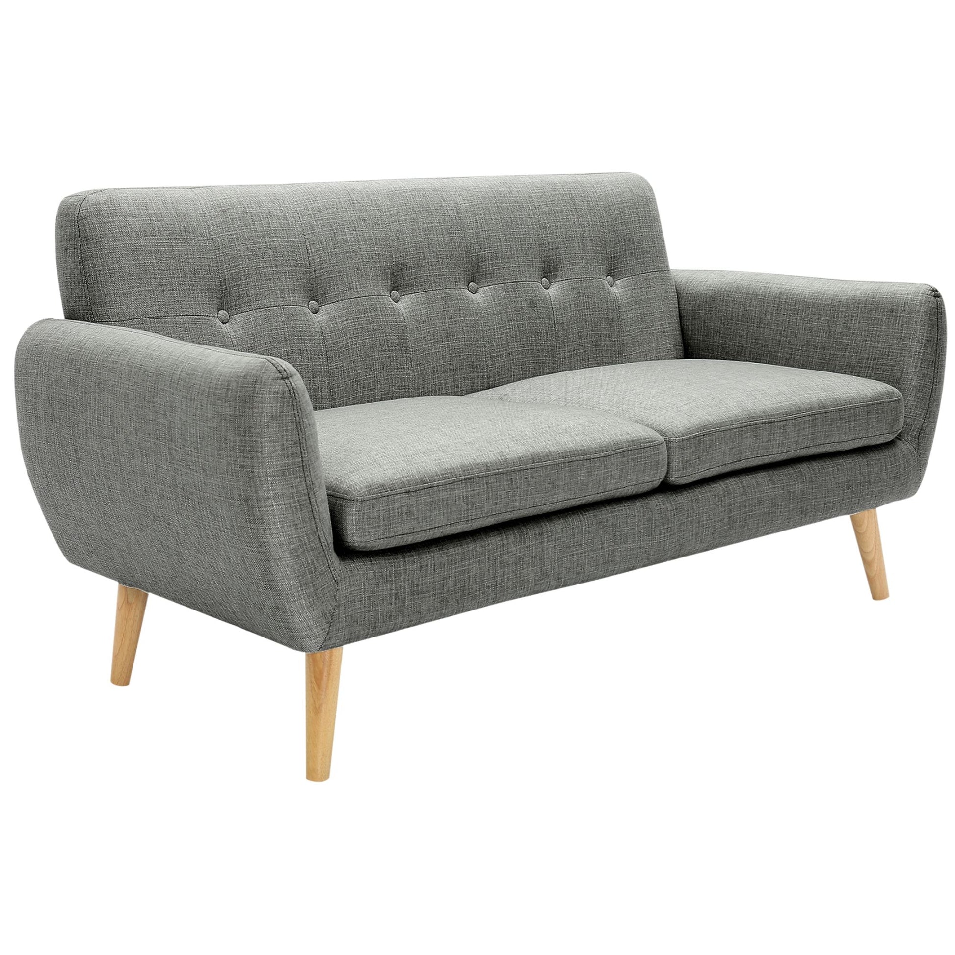 Dane 3 Seater Fabric Upholstered Sofa Lounge Couch - Mid Grey - Cosy Abode