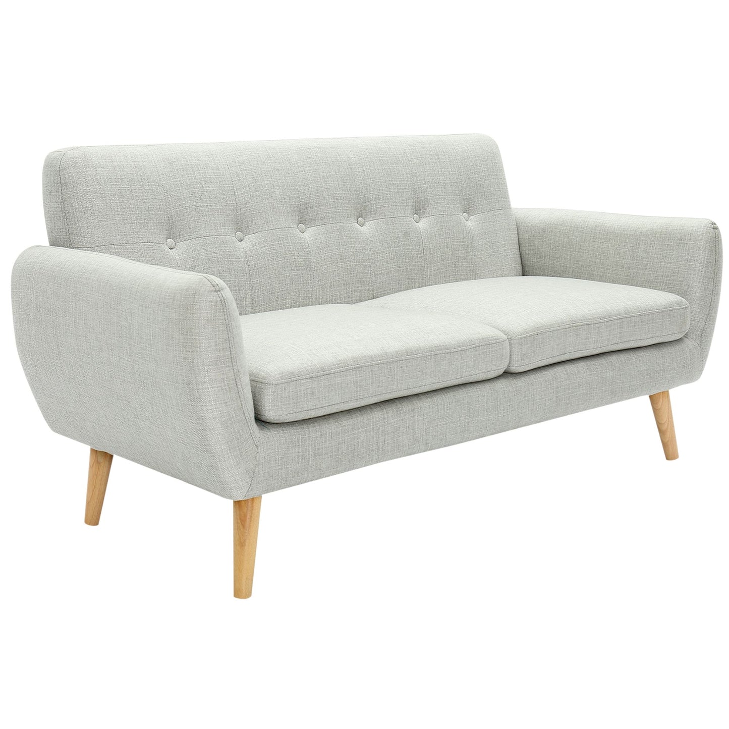 Dane 3 Seater Fabric Upholstered Sofa Lounge Couch - Light Grey - Cosy Abode