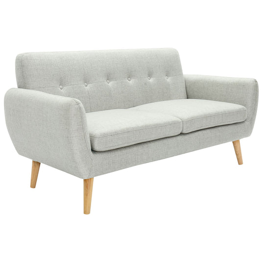 Dane 3 Seater Fabric Upholstered Sofa Lounge Couch - Light Grey - Cosy Abode