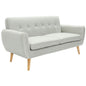 Dane 3 Seater Fabric Upholstered Sofa Lounge Couch - Light Grey - Cosy Abode