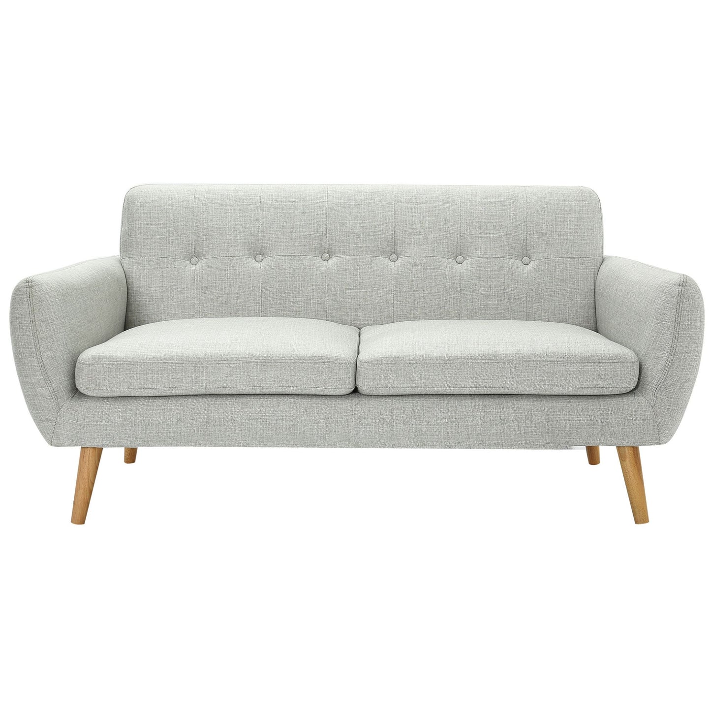 Dane 3 Seater Fabric Upholstered Sofa Lounge Couch - Light Grey - Cosy Abode