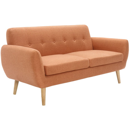 Dane 3 Seater Fabric Upholstered Sofa Lounge Couch - Orange - Cosy Abode